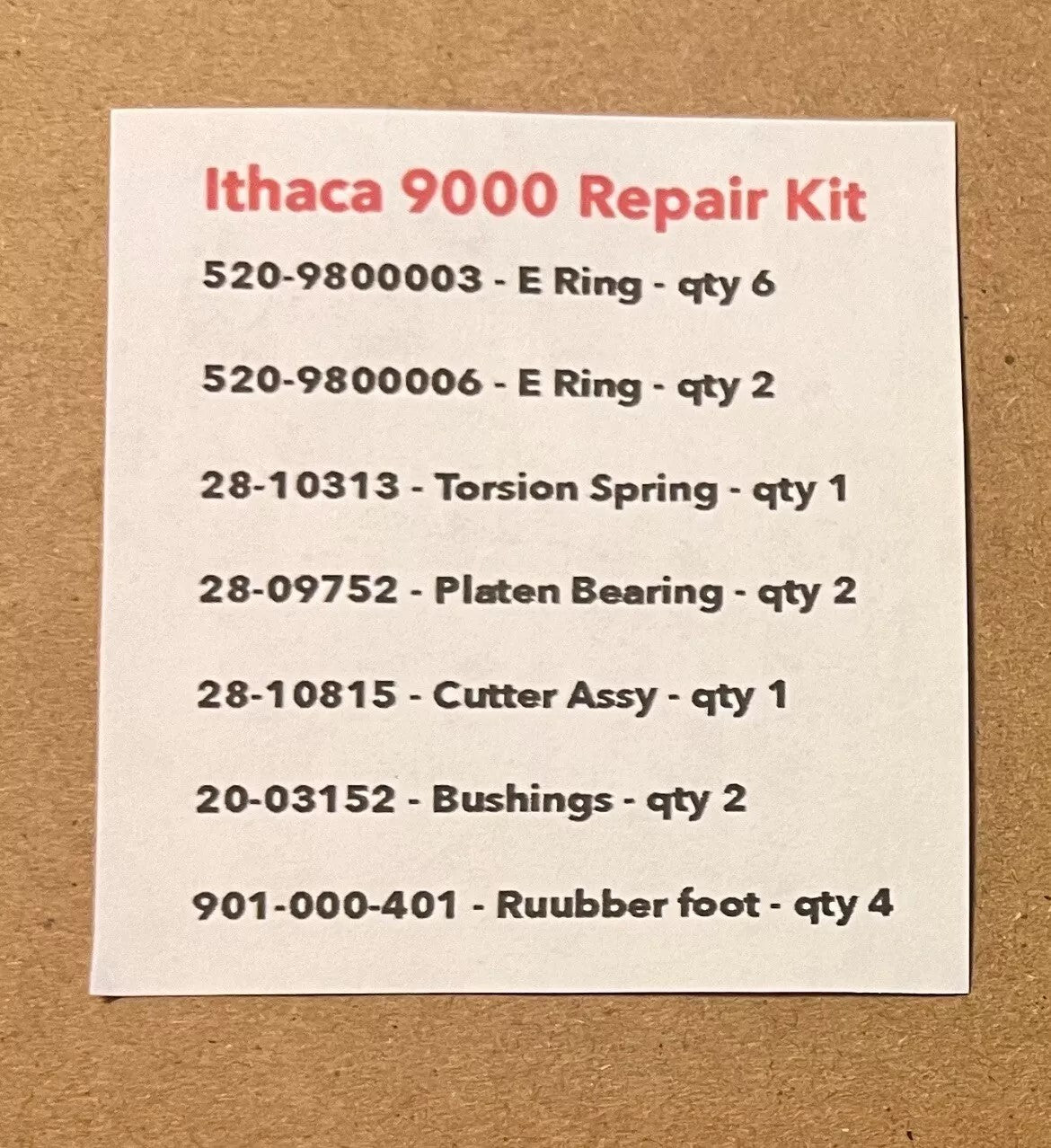 Ithaca 9000 Repair Kit