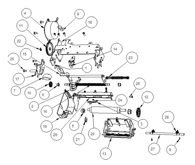 Ithaca 9000 Platen Bearing - Diagram No. 5